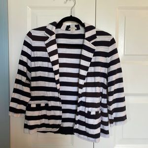 Caslon MP navy and white striped soft blazer
